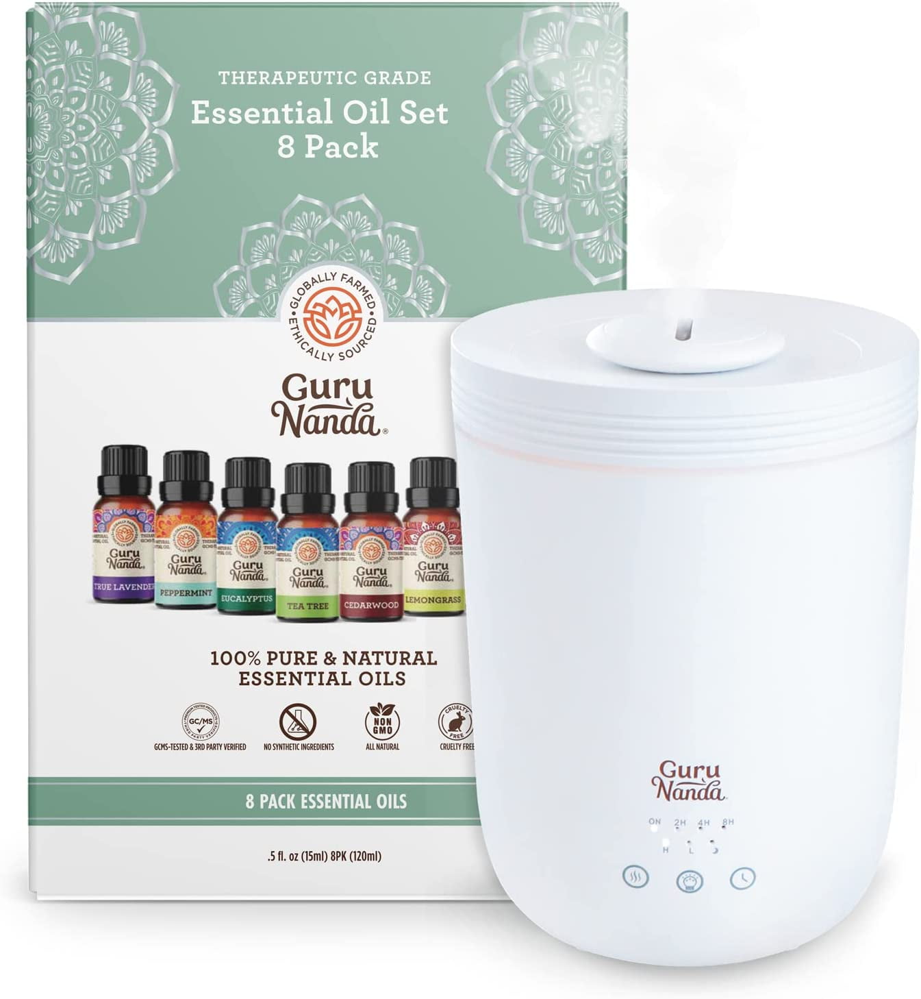 Himalayan Pink Salt and 10 Essential Oils 2in1 Diffuser Dark brown - Pure  Daily Care
