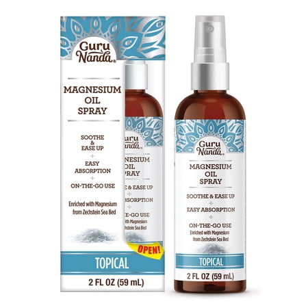 GuruNanda Magnesium Oil Spray for Muscle Relief & Soothing Aches - Quick Absorbing- 2oz