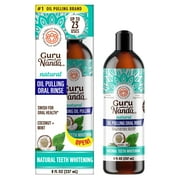 GuruNanda Oil Pulling (Mickey D) with Coconut, Mint with Essential Oils & Vitamins D3,E, K2  - Natural Mouthwash - 8 oz
