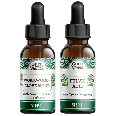 GuruNanda Paracleanse 2-Step Liquid Supplement - Wormwood & Neem for Digestive Support - 1 fl oz