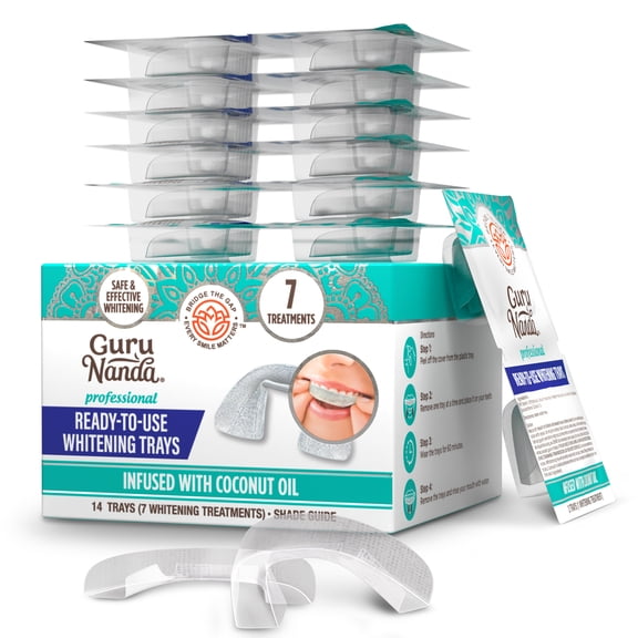 GuruNanda Professional Whitening Trays for Teeth Whitening - 7 Treatments - Easy to Use