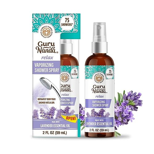 GuruNanda Relax Vaporizing Shower Spray 100 Pure & Natural Lavender