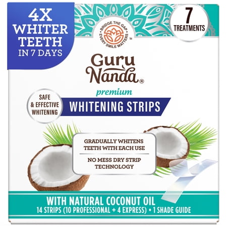 GuruNanda Teeth Whitening Strips - Non-Slip Dry Strip Technology - Clinically Tested , 7-Day Treatment