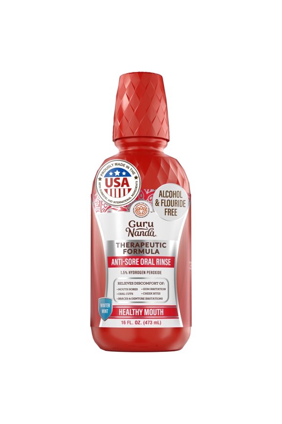 Therapeutic formula Anti-Sore Oral Rinse Mouthwash 1.5% Hydrogen Peroxide - 16 fl oz