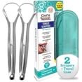 thumbnail image 1 of GuruNanda Tongue Scraper & Cleaner, Fights Bad Breath, Stainless Steel, 2 Pack, 1 of 10