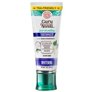 GuruNanda Travel Toothpaste with Hydroxyapatite, Fluoride-Free, SLS-Free, CocoMint Jasmine Neem, 1 oz