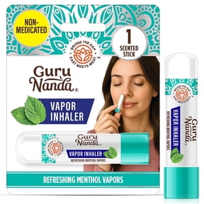 GuruNanda Vapor Inhaler Nasal Stick, With Essential Oils for Soothing Relief, Helps Clear Nasal Passages & Ease Stuffiness, Non-Medicated, 1 Count