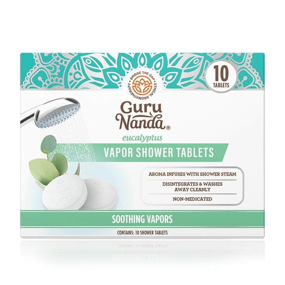 GuruNanda Eucalyptus Vapor Shower Tablets  Aromatherapy Steam Tablets - Non-Medicated - 10 Individually Wrapped
