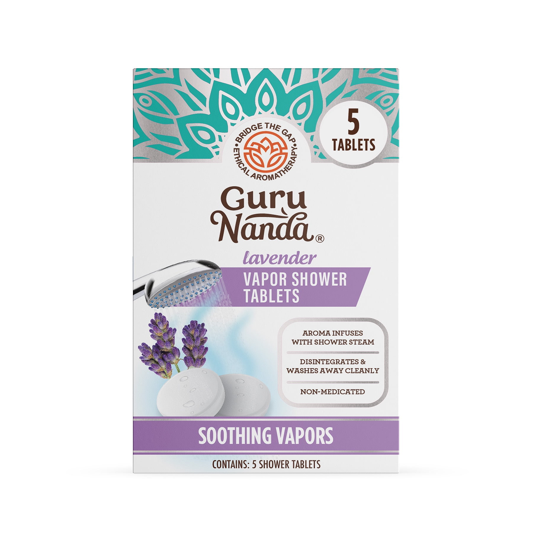 GuruNanda Lavender Vapor Shower Tablets with Essential Oil, Individually Wrapped,  5 Count