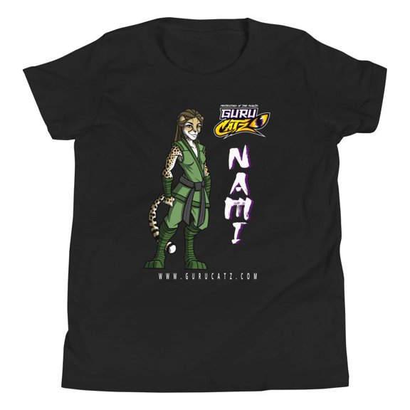 Gurucatz Kenji Junior Short Sleeve Round Neck T-Shirt,Black