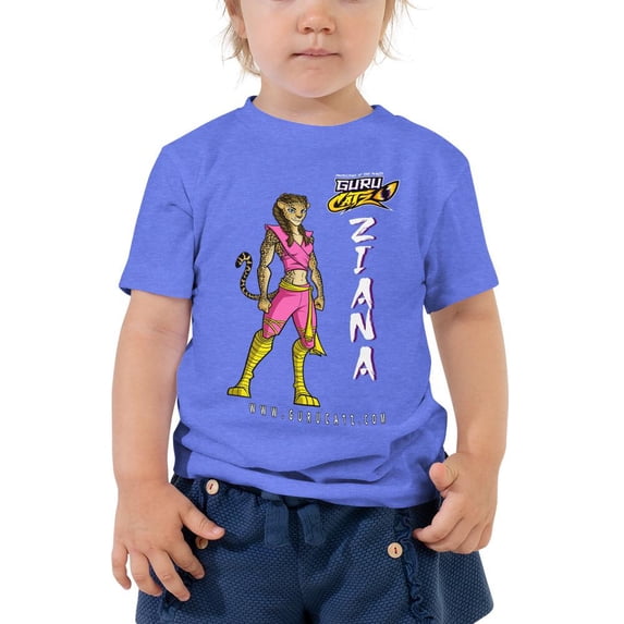 Gurucatz Ziana Toddler Printed Short Sleeve T-Shirt, Blue, 4T, Unisex