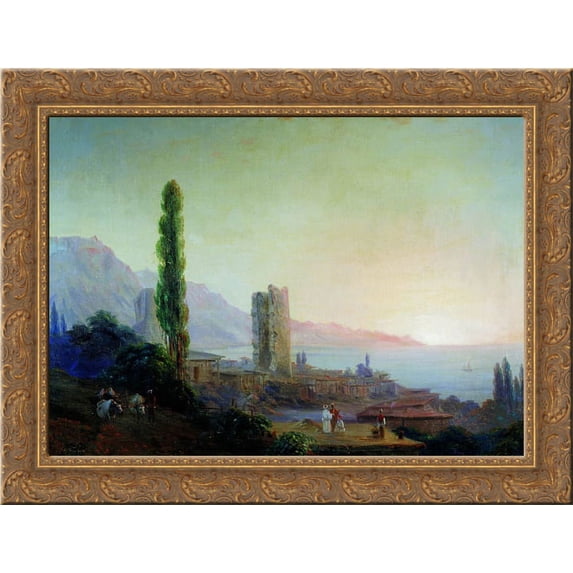 Gurzuf 24x20 Gold Ornate Wood Framed Canvas Art by Aivazovsky, Ivan