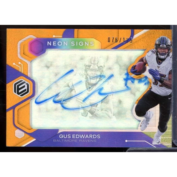 Gus Edwards Card 2020 Panini Elements Neon Signs Orange #37