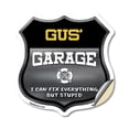 thumbnail image 1 of Gus's Garage I Can Fix Everything But Stupid 18 inch X 18 inch Shield Shaped Heavy Duty 3.2 mil Vinyl Decal To last, Gift for Dads and Uncles Classic Americana Crafted in the USA, 1 of 6