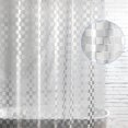thumbnail image 1 of Gusaloo Semi-transparent Square Grid Shower Curtain Glitter Translucent Shower Curtain with Hooks, 72" x 72", 1 of 7