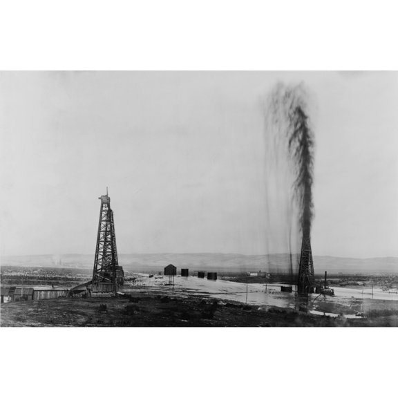 Gusher In A California Oil Field History (24 x 18)