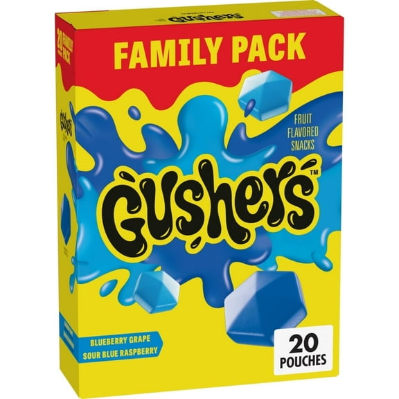 Gushers Fruit Flavored Snacks, 20 Pouches, Family Pack, 16 oz - 2 Pack