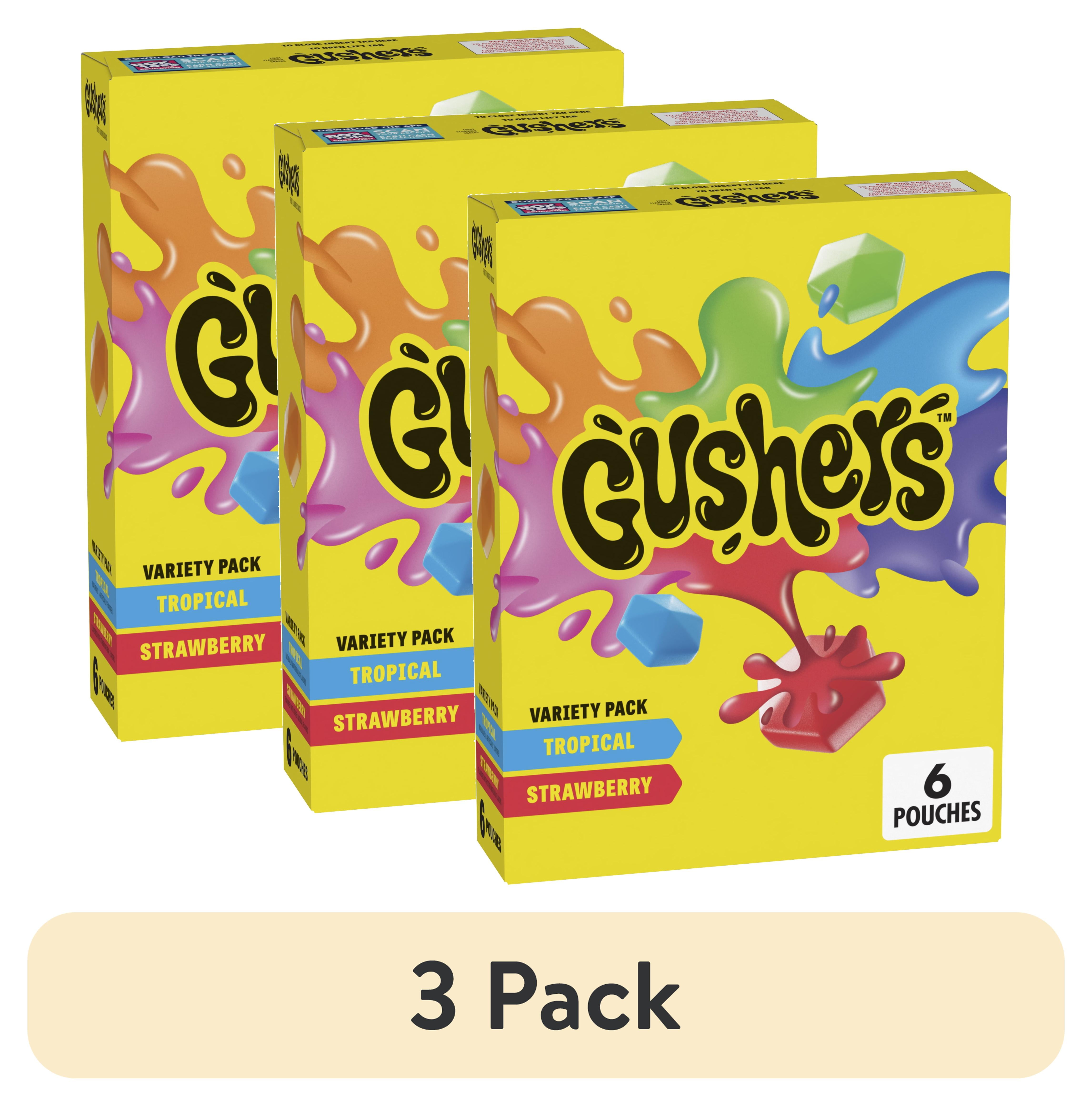 (3 pack) Gushers Fruit Flavored Snacks Variety Pack, Tropical and