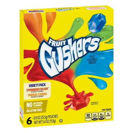 Gushers Fruit Snacks Strawberry Splash & Tropical Flavors 6 ct 5.4 oz