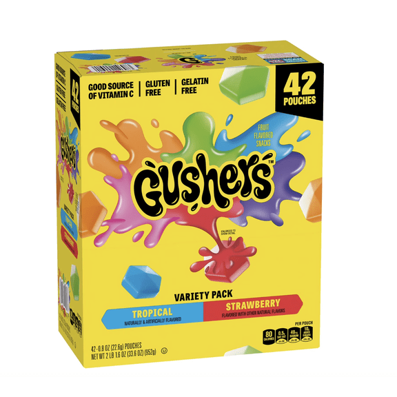 Gushers Strawberry & Tropical Variety Pack Snacks, 0.8 oz., 42 pk.