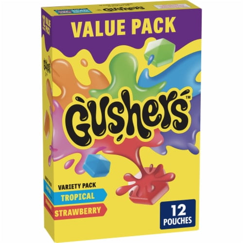 Gushers Strawberry and Tropical Fruit Flavored Snacks Variety Pack 12 ct / 0.8 oz