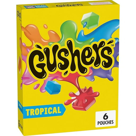 Gushers Tropical Flavors Fruit Flavored Snacks 6 Count( Pack of 2 )