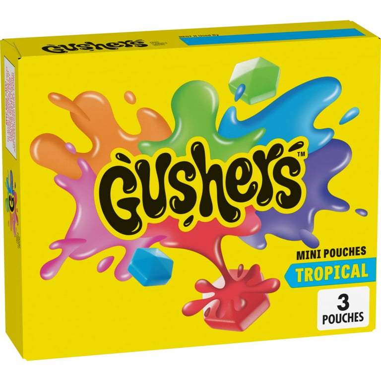 Gushers Tropical Fruit Flavored Snacks, Mini Pouches, 3 Ct, 1.32