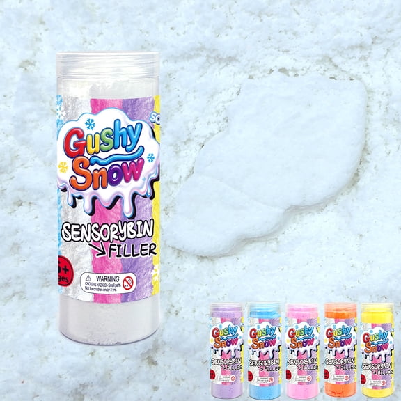 GushySnow® Latex Sensory bin Filler Ideas Bulk for Preschool Classroom Fake Snow Play Sand Toy for arctic diorama supplies Kid Toddler Girl boy Suitable Play Sensory Table Sand Game Box Items (White)
