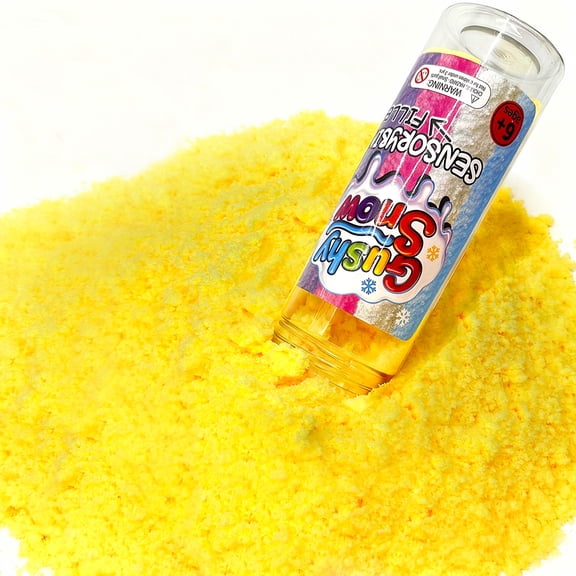 GushySnow®Latex Material Sensory bin Filler Bulk Soft&Light Fake Snow Toy for Kid Toddler Girl boy Suitable Play Sensory Table Sand Game Box Items(yellow)
