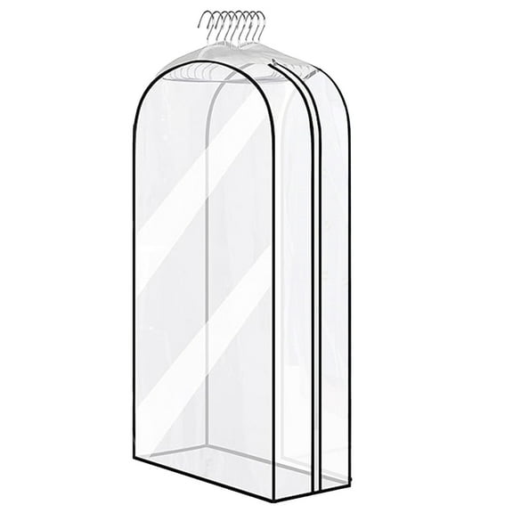 Gusseted All Clear Garment Bag Plastic Clothes Storage Hanging Bag With Zipper for Gowns Suit Jackets Shirts Coats Dresses 10" x 51" x 23.6"