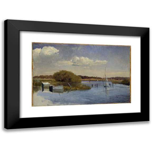 Gustaf Rydberg 14x11 Black Modern Framed Museum Art Print Titled - The Shore at Ringsjon II (1879)