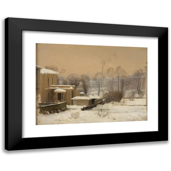 Gustaf Rydberg 14x11 Black Modern Framed Museum Art Print Titled - Urban Snow. Study (1880)