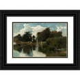 thumbnail image 1 of Gustaf Rydberg 14x11 Black Ornate Wood Framed Double Matted Museum Art Print Titled: The Shore of Ringsjon in (1879), 1 of 5