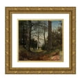 thumbnail image 1 of Gustaf Rydberg 16x15 Gold Ornate Wood Frame and Double Matted Museum Art Print Titled - In the Forest. Motif from Stehag, Skane (1870), 1 of 4