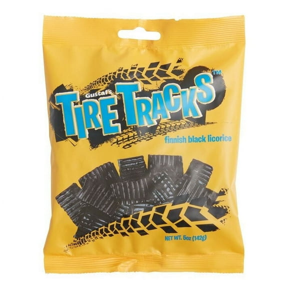Gustaf's Tire Tracks Finnish Black Licorice 5 oz. 2 each Pack of 4
