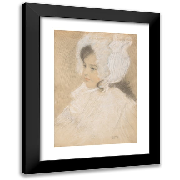 Gustav Klimt 11x14 Black Modern Framed Museum Art Print Titled - Children's Portrait (Marie Moll) (1902-1904)