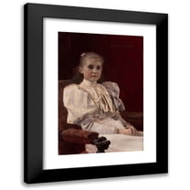 Gustav Klimt 11x14 Black Modern Framed Museum Art Print Titled - Seated Young Girl (1894)