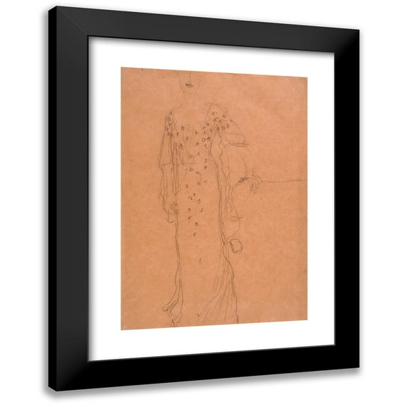 Gustav Klimt 11x14 Black Modern Framed Museum Art Print Titled - Study for Portrait of Adele Bloch-Bauer I (1903)