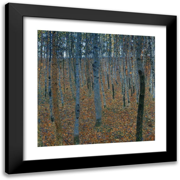 Gustav Klimt 12x12 Black Modern Framed Museum Art Print Titled - Beech Grove I