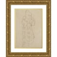 thumbnail image 1 of Gustav Klimt 13x18 Gold Ornate Wood Frame and Double Matted Museum Art Print Titled - Standing Figure in the Decorated Dress (Standing Figure in Ornamented Gown) (1915-16), 1 of 4