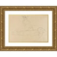 thumbnail image 1 of Gustav Klimt 18x13 Gold Ornate Wood Frame and Double Matted Museum Art Print Titled - Study of Two Women (Study of Two Women) (1916-17), 1 of 4