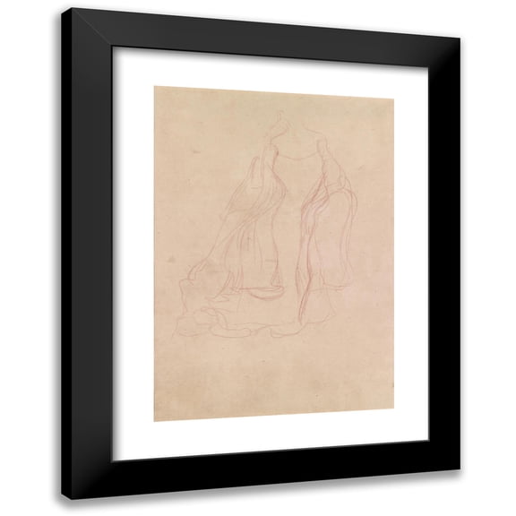 Gustav Klimt 18x24 Black Modern Framed Museum Art Print Titled - Costume Study from the Front