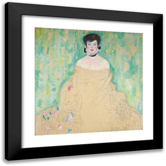 Gustav Klimt 20x20 Black Modern Framed Museum Art Print Titled - Amalie Zuckerkandl (1917)