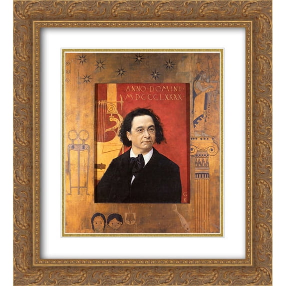 Gustav Klimt 2x Matted 20x22 Gold Ornate Framed Art Print 'Portrait of Joseph Pembauer'
