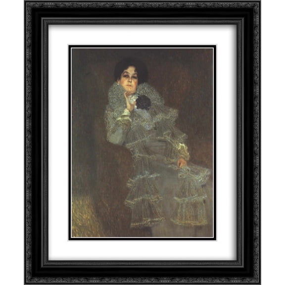 Gustav Klimt 2x Matted 20x24 Black Ornate Framed Art Print 'Portrait of Marie Henneberg'