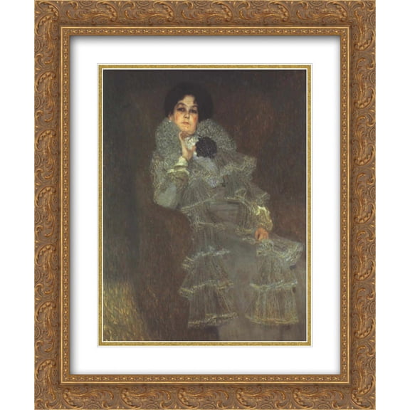 Gustav Klimt 2x Matted 20x24 Gold Ornate Framed Art Print 'Portrait of Marie Henneberg'