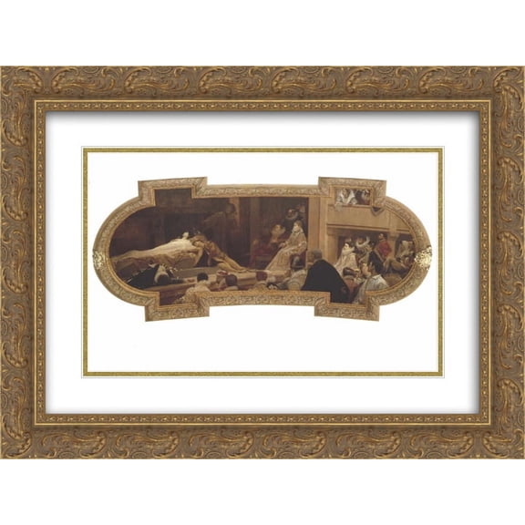 Gustav Klimt 2x Matted 24x18 Gold Ornate Framed Art Print 'The Globe Theatre in London'