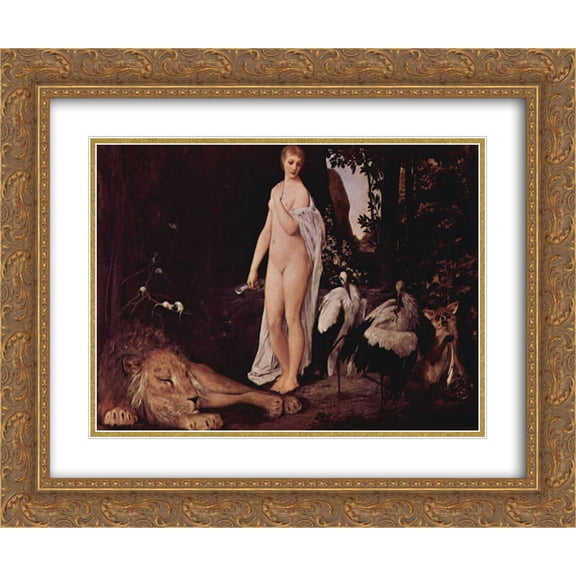 Gustav Klimt 2x Matted 24x20 Gold Ornate Framed Art Print 'Fable'