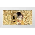 thumbnail image 1 of Gustav, Klimt 32x18 White Modern Wood Framed Museum Art Print Titled - The Kiss (detail), 1 of 4