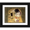 thumbnail image 1 of Gustav, Klimt 32x25 Black Ornate Wood Framed with Double Matting Museum Art Print Titled - The Kiss (detail), 1 of 4